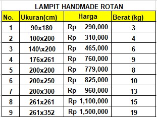 Harga lampit handmade